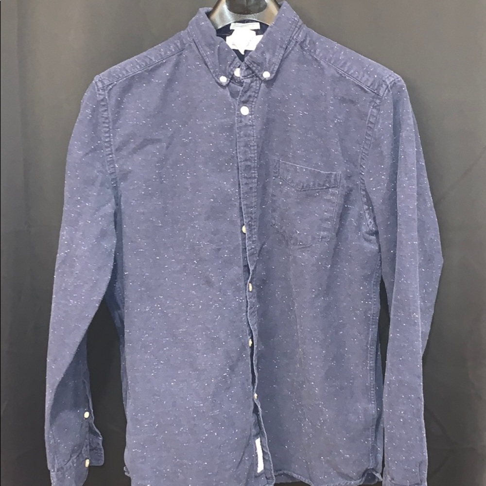 Blue Speckled Button Up